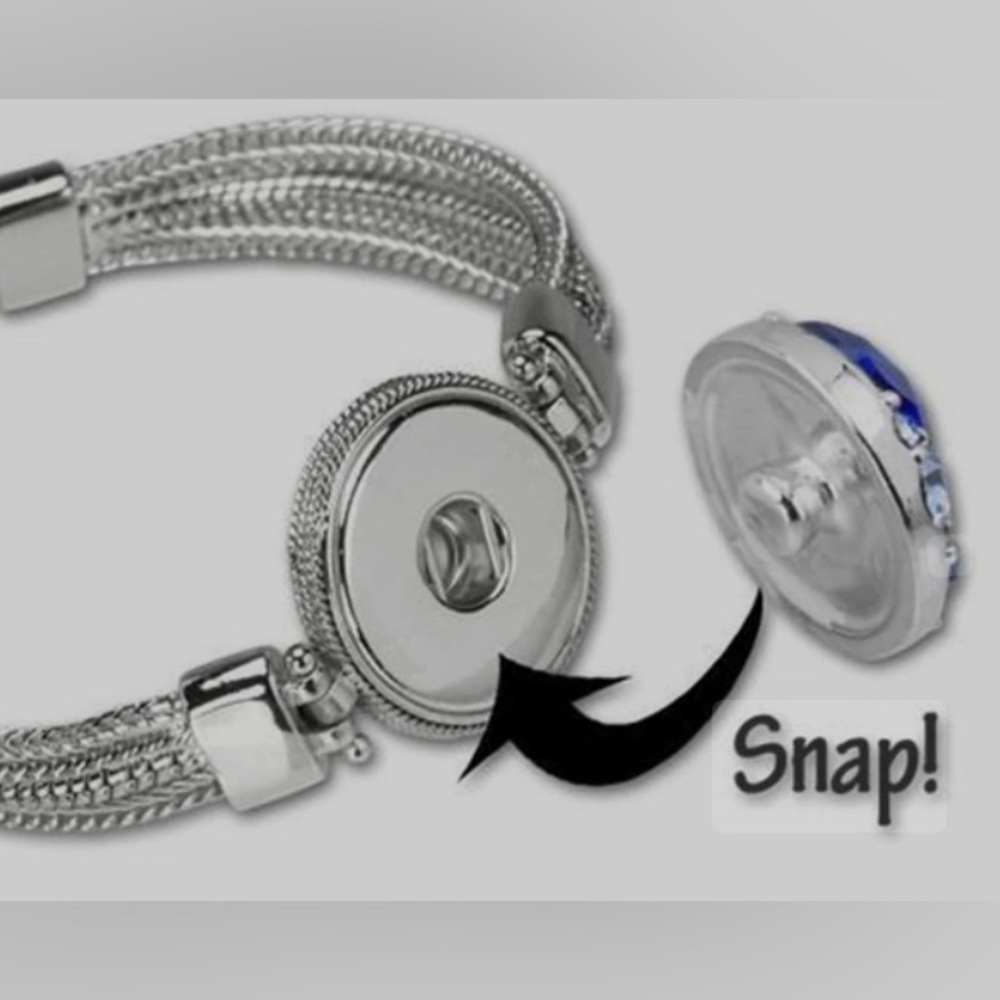 Gray Bead Snap Button Bracelet and 4 Charms - 18mm/20mm Ginger Snaps & Co. - Picture 9 of 10